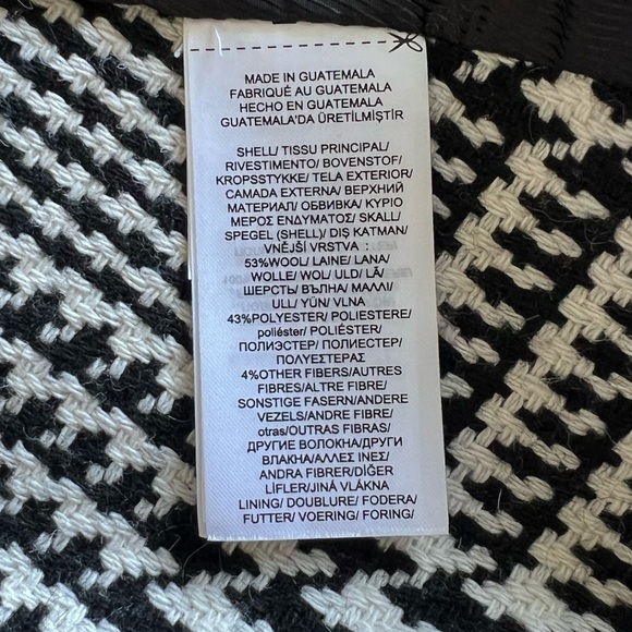 Lauren Ralph Lauren Glen Plaid Wool Blend Houndstooth Cape • M/L - Picture 8 of 10